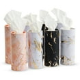 thumbnail image 1 of Zodaca 8-Pack Car Tissues Cylinder Boxes - Round Travel Wipes for Car Cup Holder (50 Tissues Per Container, Marble Design), 1 of 8