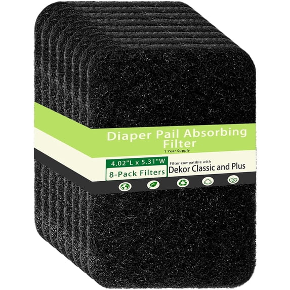 8 Pack Carbon Diaper Pail Deodorizer Filter,Odor Absorber Activated Carbon Filter Compatible with Dekor Classi/Plus Diaper Pail,Keeping House Air