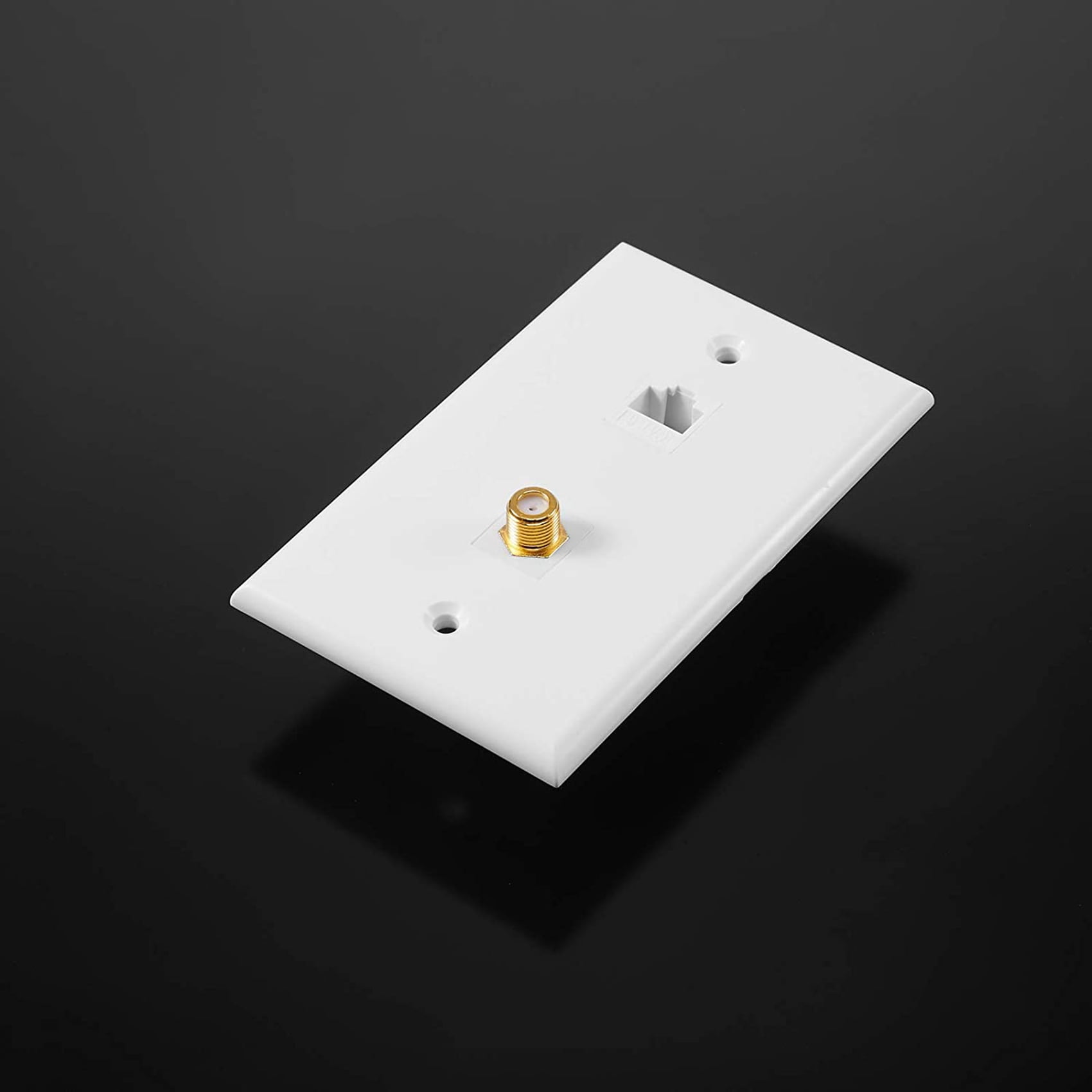 8 Pack Cat6 Coax Wall Plates, Cat6 Port and Cable TV Coax Gold