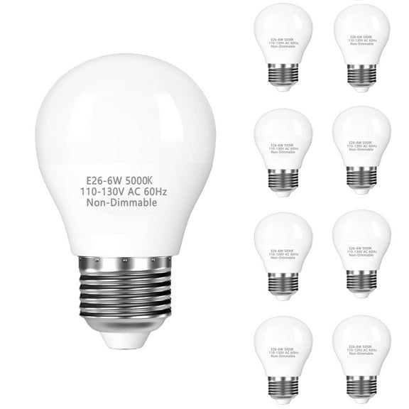 8-Pack Ceiling Fan Light Bulbs, Daylight White 5000K, 60W Equivalent, A15 LED Bulb with E26 Base, Non-Dimmable