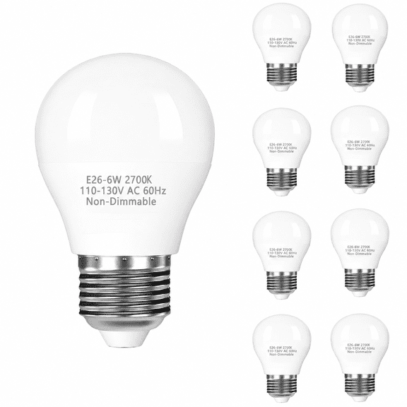8-Pack Ceiling Fan Light Bulbs, Warm White 2700K, 60W Equivalent, A15 LED Bulb with E26 Base, Non-Dimmable