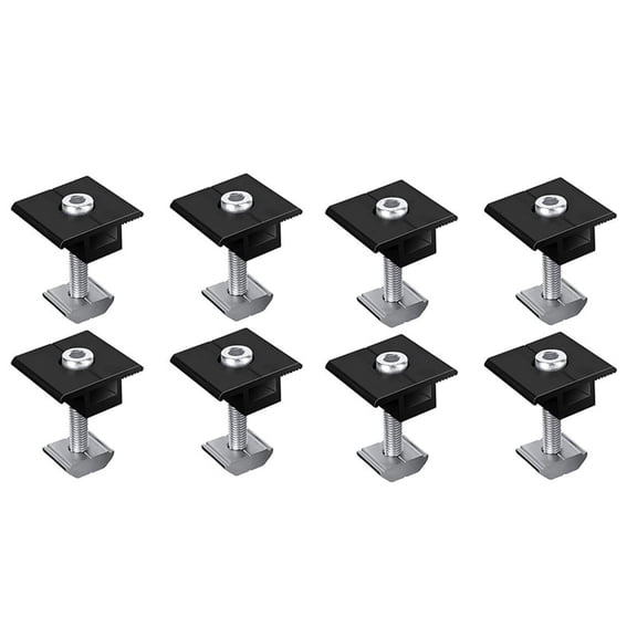 8 Pack Centre Clamp 35mm Black T-Shaped Centre Clamp Photovoltaic Adjustable Solar Panel Centre Clamp for Solar Panel