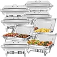 thumbnail image 1 of 8 Pack Chafing Dish Buffet Set, Jacgood Stainless Steel Chafing Dishes for Buffet, Buffet Servers and Warmers for Wedding, Catering, 1/2 Pans, 1 of 6