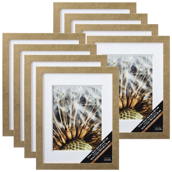 Studio Decor Champagne Wall Frame with Double Mat, Gallery, 8 Pack