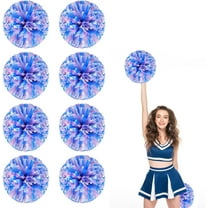 8 Pack Cheerleading pom poms,Cheer pom poms Sports Dance Cheer Plastic Pom Poms Cheerleading for Sports Team Spirit Cheering (Blue Pink White)