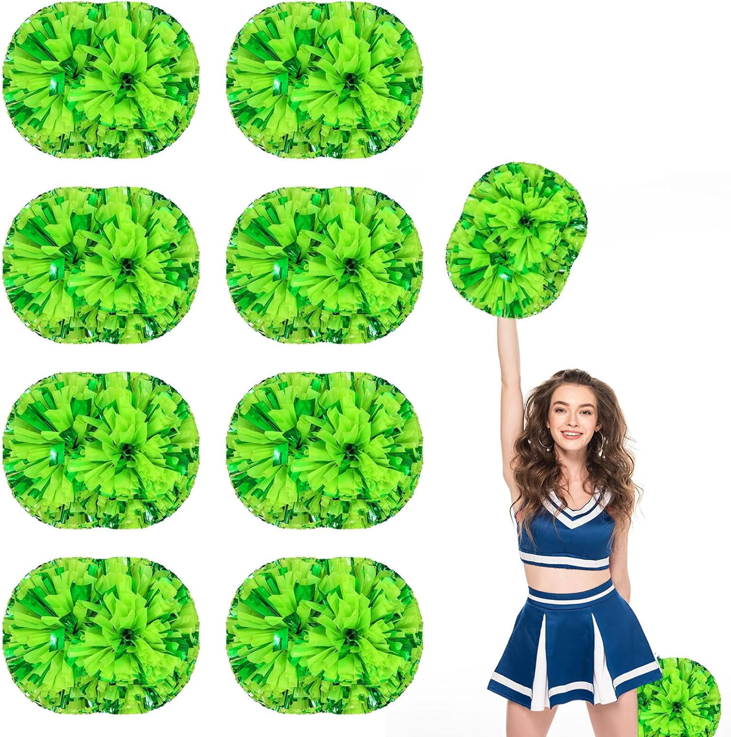 8 Pack Cheerleading pom poms,Handheld Cheer pom poms, Sports Cheer Plastic Pom Poms Cheerleading for Sports Team Spirit Cheering (Mixed Blue)
