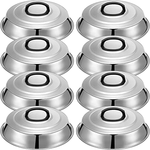 8 Pack Cheese Melting Dome 12 Inch Basting Cover for Griddle Round Stainless Steel Griddle Dome Griddle Grill Accessories for Flat Top BBQ Kitchen Cooking Hamburger$$Garden & Patio