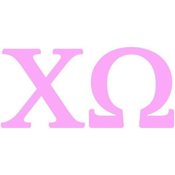 8 Pack - Chi Omega (Officially Licensed Product) Size: 4", Color: Light Pink for Windows, Walls, Bumpers, Laptop, Lockers, etc.