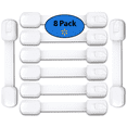 thumbnail image 1 of 8 Pack Child Proof Cabinet Locks, LNKOO Baby Proofing for Toilet, Refrigerator, Oven, Trash Can -Multi-Use Child Safety Locks, Easy Install, No Drilling or Damage with 3M Adhesive Adjustable Straps, 1 of 8
