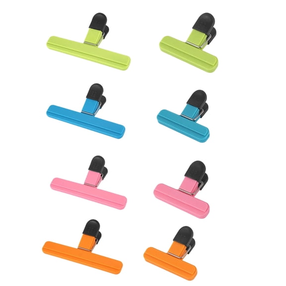 8 Pack Chip Bag Clips for Food Storage, 2 Sizes with Non Slip Grip, Plastic Sealing Clips for Chips, Cereal, Coffee and Bread