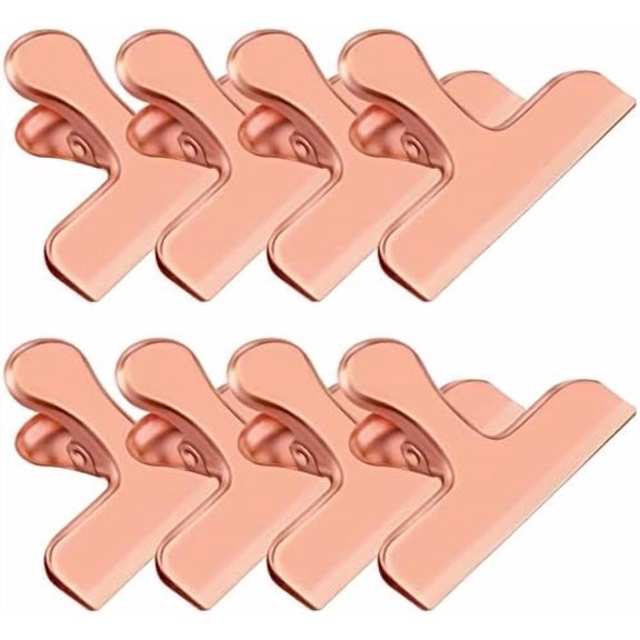 8 Pack Chip Clips Food Bag Clips Heavy Duty Food Bag Clamp, 3 Inch Wide Stainless Steel Chip Metal Hinge File Clamps
