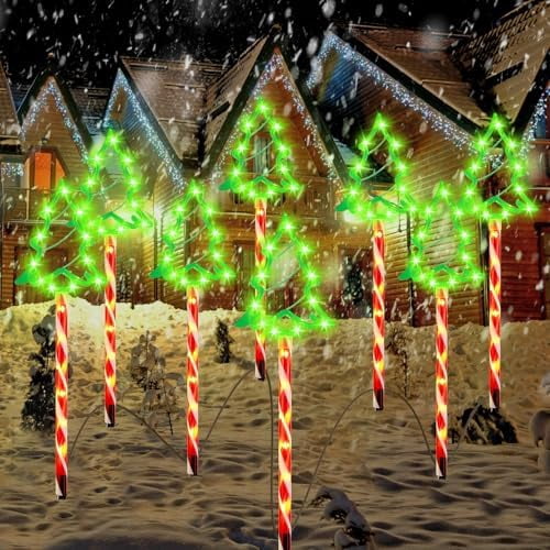 Aazon.co : Luditek 24 Christas Candy Cane Lights Outdoor Pathway