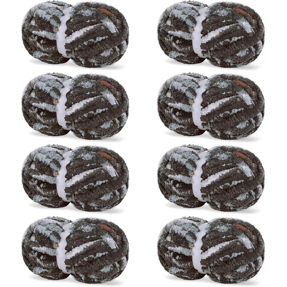 8 Pack Chunky Chenille Yarn for Hand Knitting,Super Bulky Giant Thick Yarn for Crocheting,Big Soft Plush Yarn for Chunky Blanket,Tie-Dye Multicolor Fluffy Jumbo Yarn