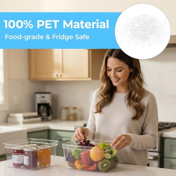 8-Pack Clear Plastic Storage Bins — Open-Top PET Containers and Organizers, 10" x 10" x 6" Storage Boxes for Pantry, Garage, Under-Shelf and Multi-Purpose Home Organization