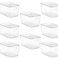 thumbnail image 1 of 8 Pack Clear Stackable Storage Bins with Lids,XLarge Plastic Containers with Handle for Pantry Organizer and Storage,Perfect for Kitchen,Fridge,Cabinet, Closet,Bathroom Organization, 1 of 5