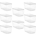8 Pack Clear Stackable Storage Bins with Lids,XLarge Plastic Containers
