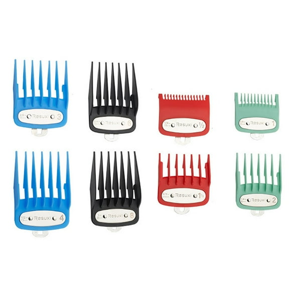 8 Pack Clipper Guards Cutting Guides Compatible With Wahl Clipper with Metal Clip/Color Coded