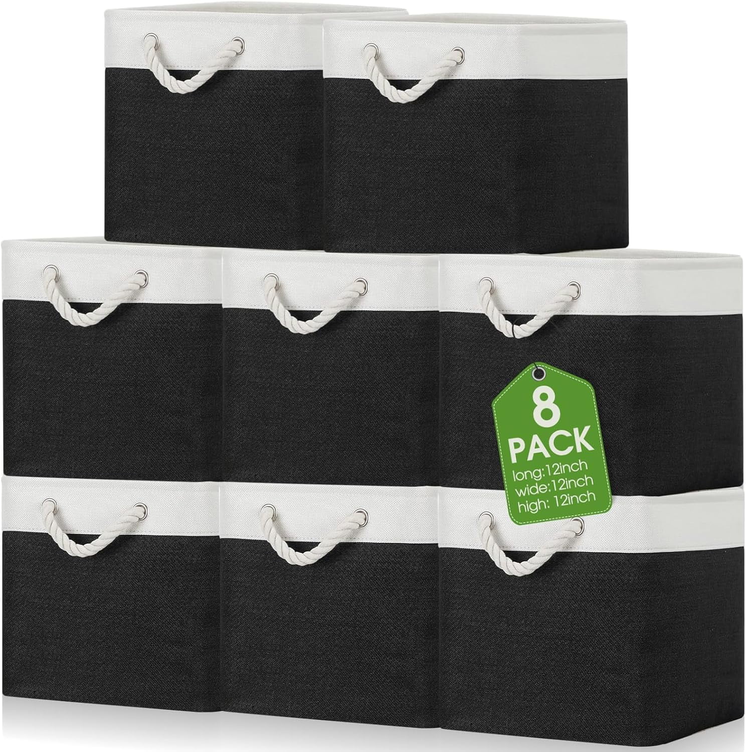 Storage Container Polyester 8 Pack Collapsible Storage Bins Fabric Storage Bins Polyester Fabric ...