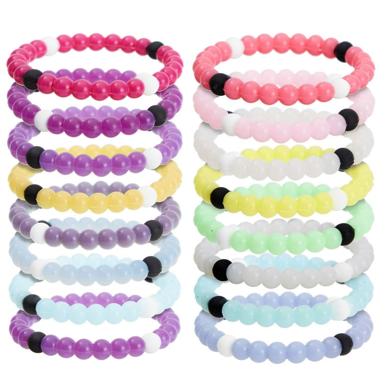 8 Pack Color Changing Cute Bracelets - Silicone Beaded Bracelets Jewelry  Set for Kids, Teen Girls, Women (2.6x0.3 in)