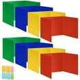 thumbnail image 1 of 8 Pack Colorful Privacy Floders for Student Desks - Durable Plastic Erasable - Testing Dividers for Classroom - Easy Clean Privacy Shields for Student Testing Desk dividers- Includes Extra Labels, 1 of 7