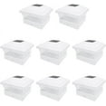 thumbnail image 1 of 8 Pack Copper / White Outdoor Garden 5 x 5 Solar LED Post Deck Cap Square Fence Light Landscape Lamp Lawn PVC Vinyl Wood, 1 of 11