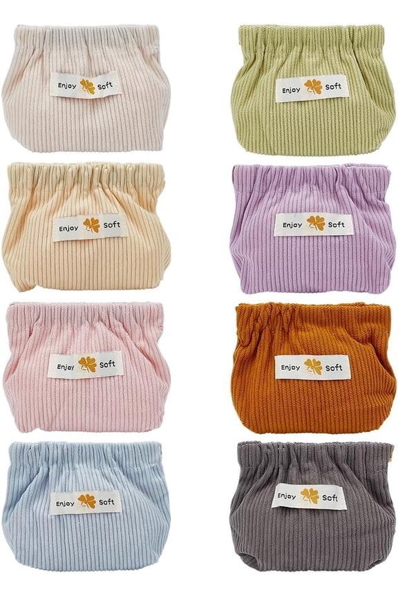 8-Pack Corduroy Elastic Hair Tie Organizer Bag, Mini Portable Travel Elastic Storage Bags for Purse, Hair Accessories Organizer Corduroy Makeup Bag