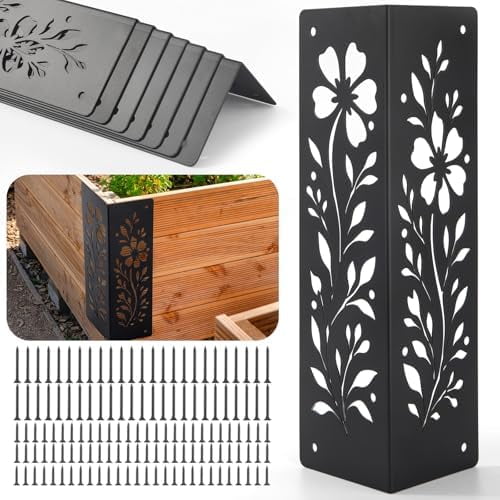 8-Pack Corner Brackets for Wood, Heavy-Duty Metal Corner Brackets for Raised Garden Bed, 11" x 3" x 3" Thickened Garden Bed Corner Brackets, Rust Resistant Raised Garden Bed Corners with Screws