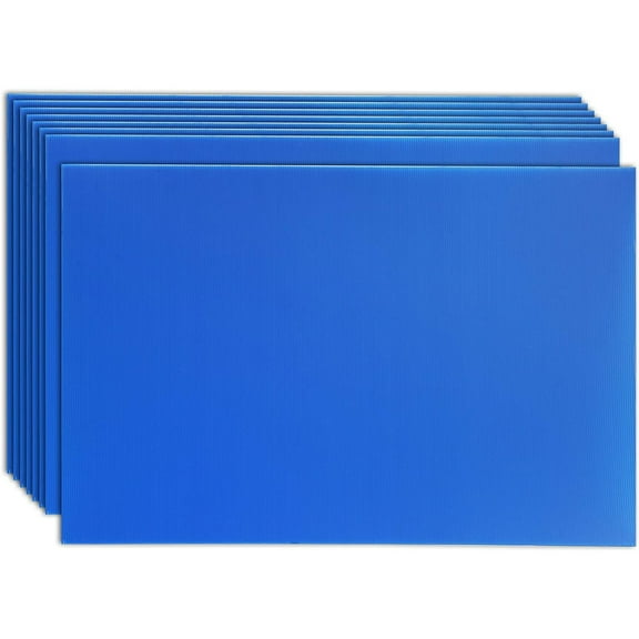 Juvale 8 Pack Corrugated Plastic Yard Signs 24x36 for Outdoor, Open House and Birthday - Poster Board with 4mm Blank Surface - Corrugated Plastic Sheet (Blue)