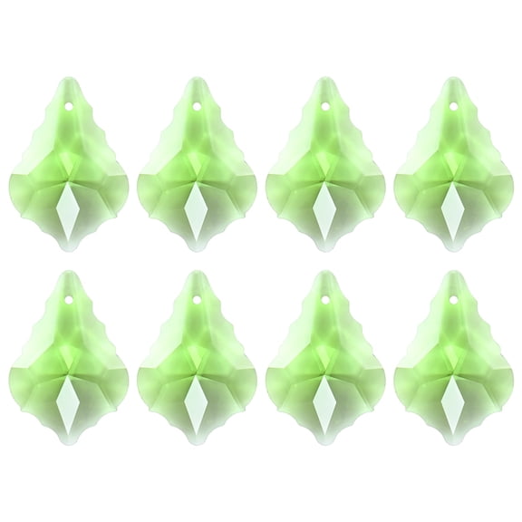 8-Pack Crystal Maple Leaf Prisms, 38mm/1.5 Inch Hanging Crystals Chandelier Prisms for Home/Windows/Garden/DIY[Apple Green]