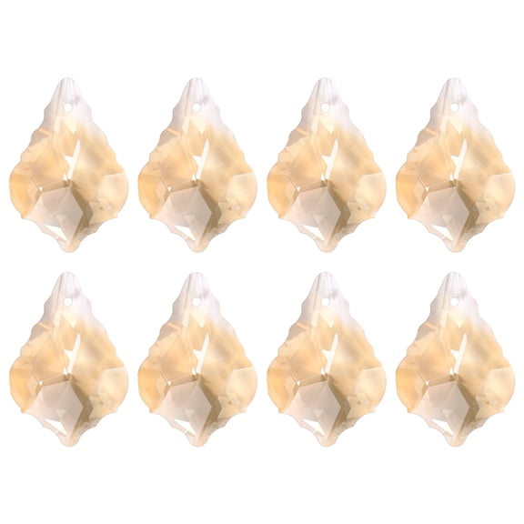 8-Pack Crystal Maple Leaf Prisms, 38mm/1.5 Inch Hanging Crystals Chandelier Prisms for Home/Windows/Garden/DIY[Golden Champagne]