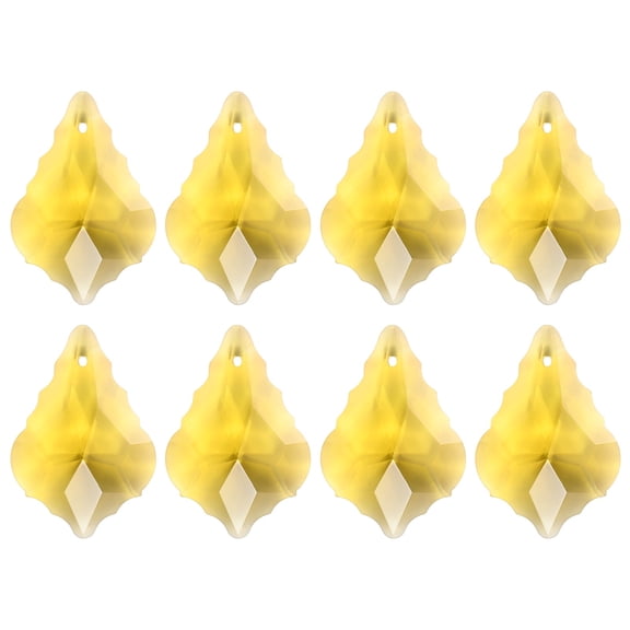 8-Pack Crystal Maple Leaf Prisms, 38mm/1.5 Inch Hanging Crystals Chandelier Prisms for Home/Windows/Garden/DIY[Golden Yellow]