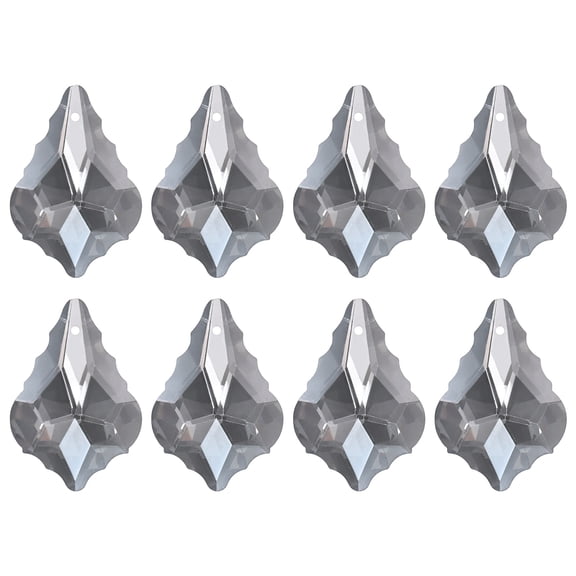 8-Pack Crystal Maple Leaf Prisms, 38mm/1.5 Inch Hanging Crystals Chandelier Prisms for Home/Windows/Garden/DIY[Grey]