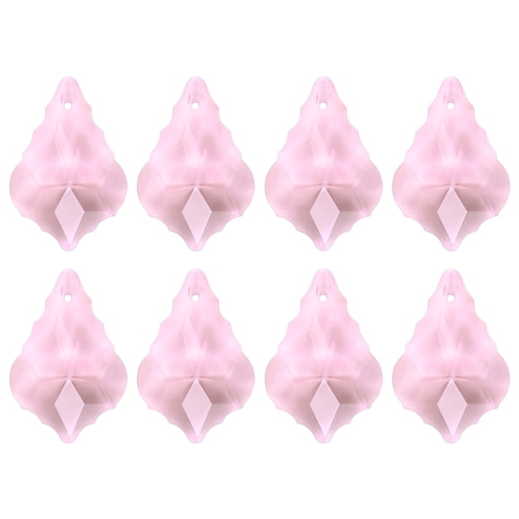8-Pack Crystal Maple Leaf Prisms, 38mm/1.5 Inch Hanging Crystals Chandelier Prisms for Home/Windows/Garden/DIY[Pink]