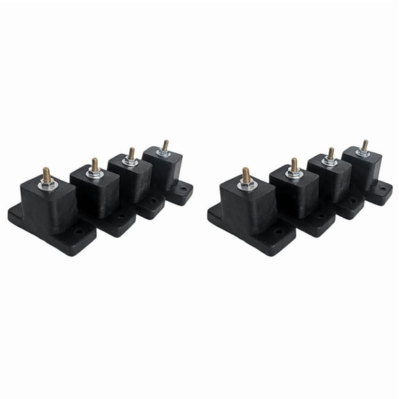 8 Pack Cushion Air Conditioner Rubber Shock Absorbing Anti-Vibration Isolator Pads Bracket Black