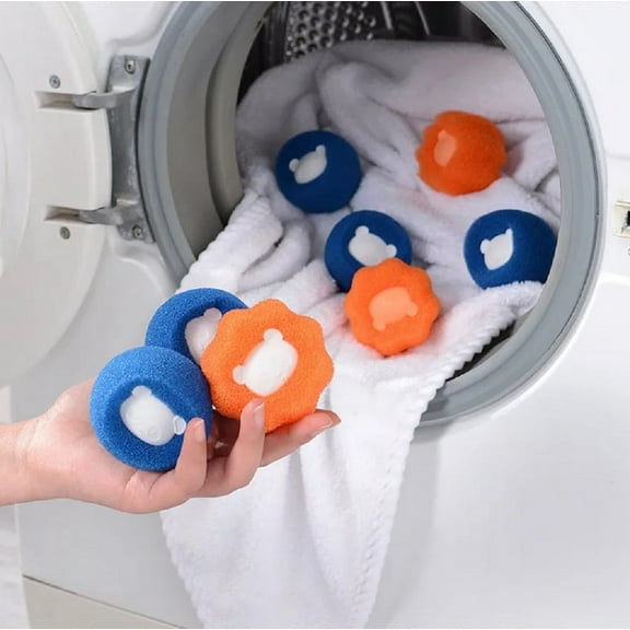 8-Pack Cute Bear Pet Hair Remover Balls Reusable Laundry Dryer Aids for Anti-Winding & Efficient Hair Adsorption TIKA
