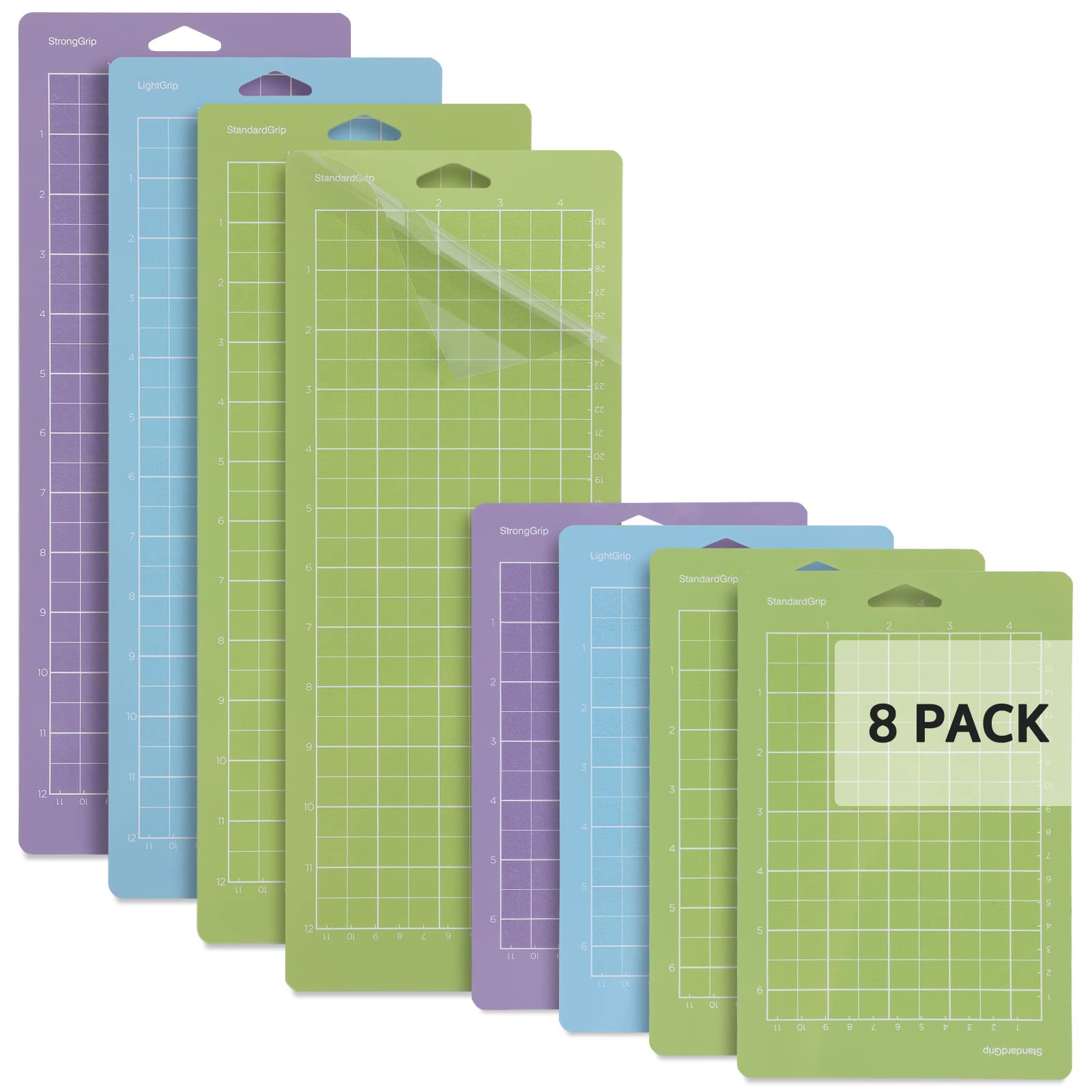 Set 6 Tappetini Da Taglio Per Cricut Joy: 3 Misure E 3 Tipi Di Presa (Light/Standard/Strong)