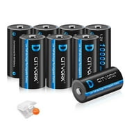 8 Pack D Cell Rechargeable Batteries 10000mAh 1.2V Ni-Mh D Size Batteries 1500 Cycle ( Comes with 4 Battery Storage Cases)