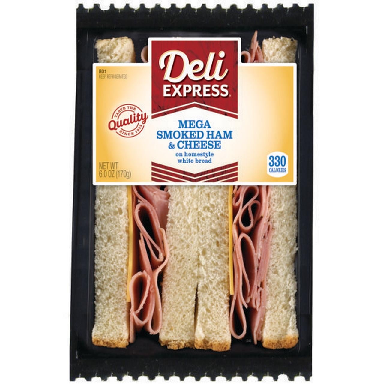 (8 Pack) Deli Express Mega Smoked Ham & Cheese, 6 oz.