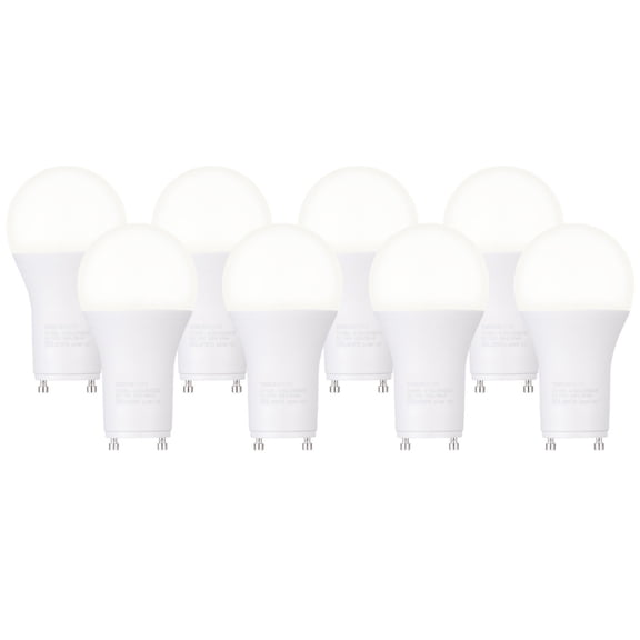 8 Pack Dimmable GU24 Base A19 Light Bulb, 9W LED Bulb, 60W Equivalent, for Ceiling Fans, Twist Lock GU24 Base Bulb for CFL Replacement, 3000K Warm White