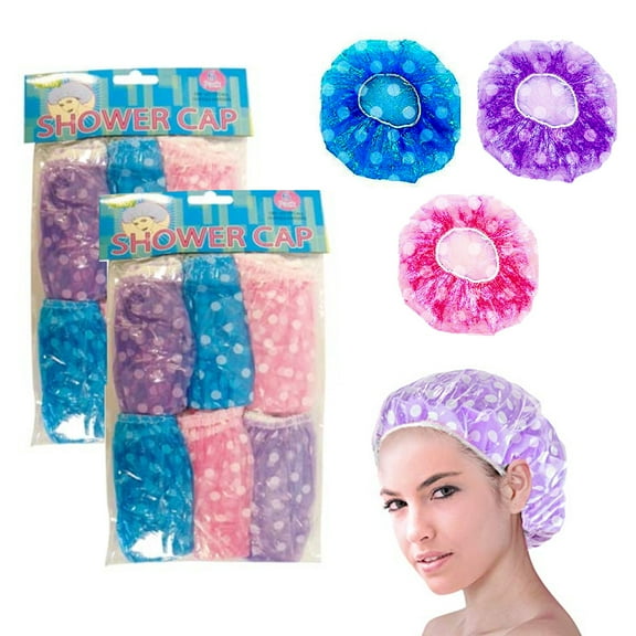 8 Pack Disposable Shower Caps Plastic Clear Hair Waterproof Cap Bath Hotel Travel