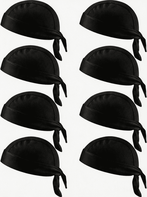 8 Pack Do Rag Skull Caps for Men Sweat Wicking Doo Rags Cooling Helmet Liner Cycling Motorcycle Bandana
