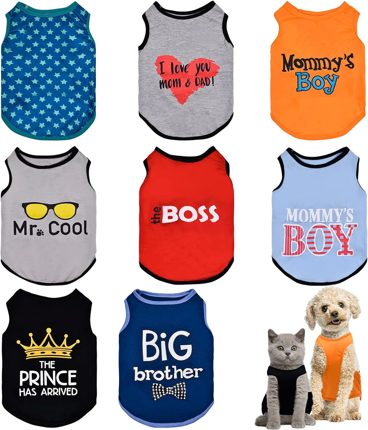 Soft Cotton T-Shirt & Vest For Small Dogs & Puppies - XS To L Sizes, Perfect For Chihuahuas