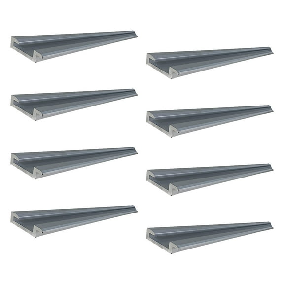 (8 Pack) Double L Sliding Winch Track - 6ft Aluminum - LL Track for Flatbed Trailer - Weld-On Bottom Mount for Cargo Tie Down