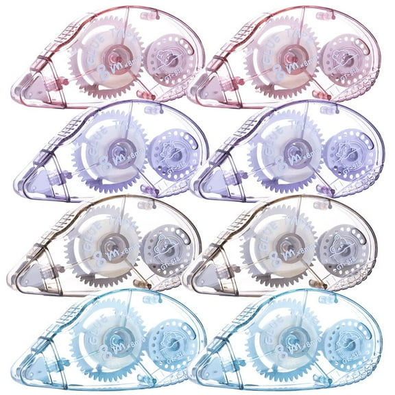 8 Pack Double Sided Tape Roller, Scrapbooking Tape, Permanent Adhesive Dots Tape Dispenser Runner for Crafts and Arts Projects, Photo-Safe