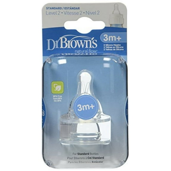 8 Pack Dr. Brown's Natural Flow Level 2 Standard Nipple