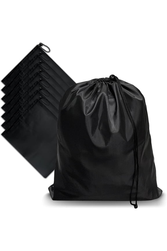 8-Pack Drawstring Bags with Toggle, Durable Nylon Backpack, Cinch Sack and Ditty Pouch for Gym, , Travel, and Daily Use