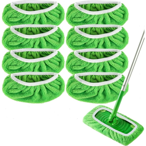 8 Pack Dry Sweeping Microfiber Mop Pads for Swwiffer Sweper Mop,Reusable and Machine Washable Floor Pad Refills,Mop Head Replacements for Multi Surface Wet & Dry Cleaning