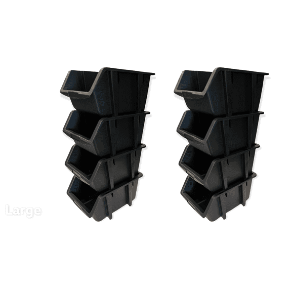 8 Pack EXTRA LARGE / Made from Recycled Water Bottles, Heavy-Duty, All-Purpose Stacking and Nesting STORAGE BINS