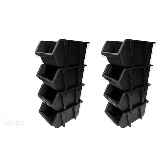 8 Pack EXTRA LARGE / Made from Recycled Water Bottles, Heavy-Duty, All-Purpose Stacking and Nesting STORAGE BINS