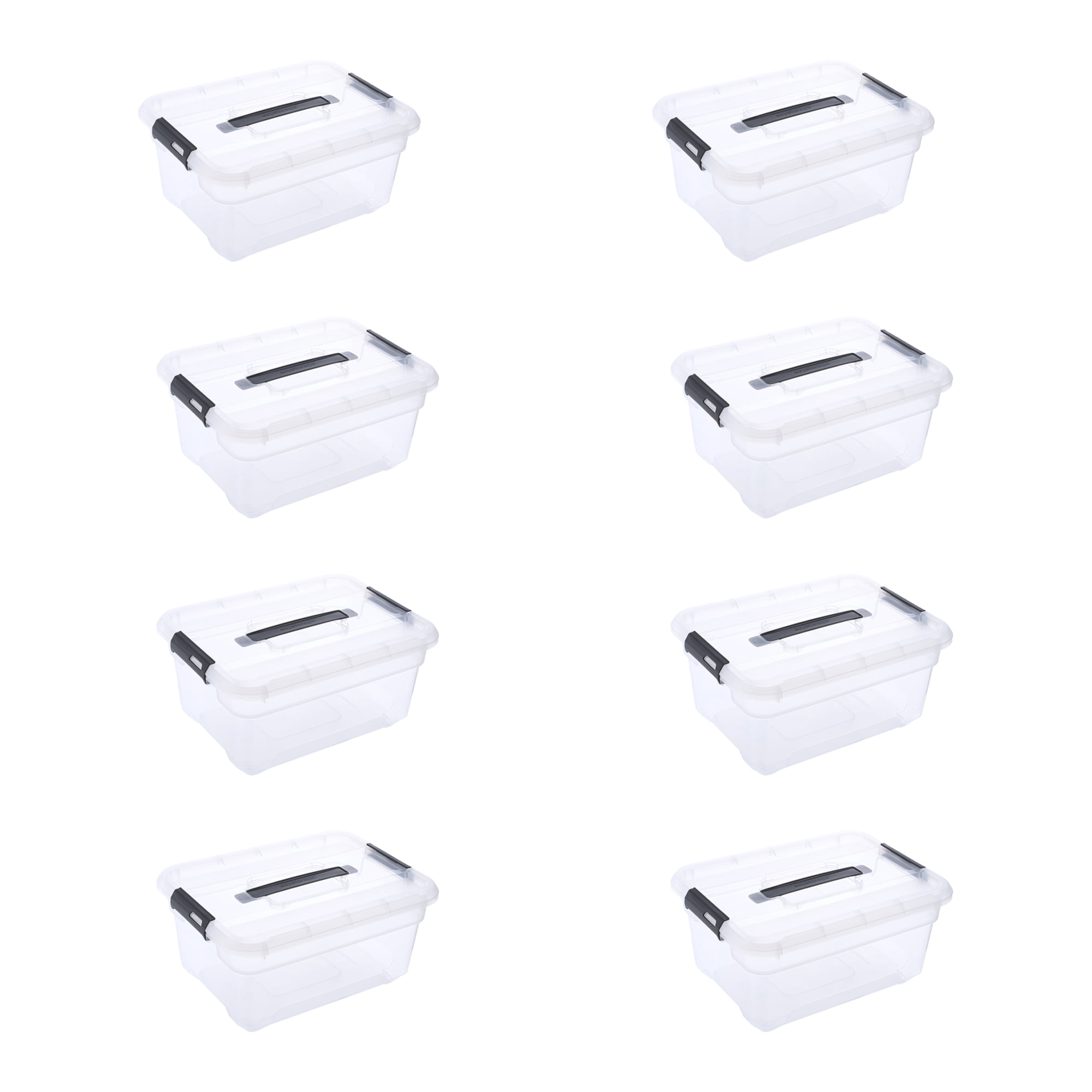 Ezy Storage Solutions 13.7 Qt Clear Plastic Storage Boxes With Latching ...